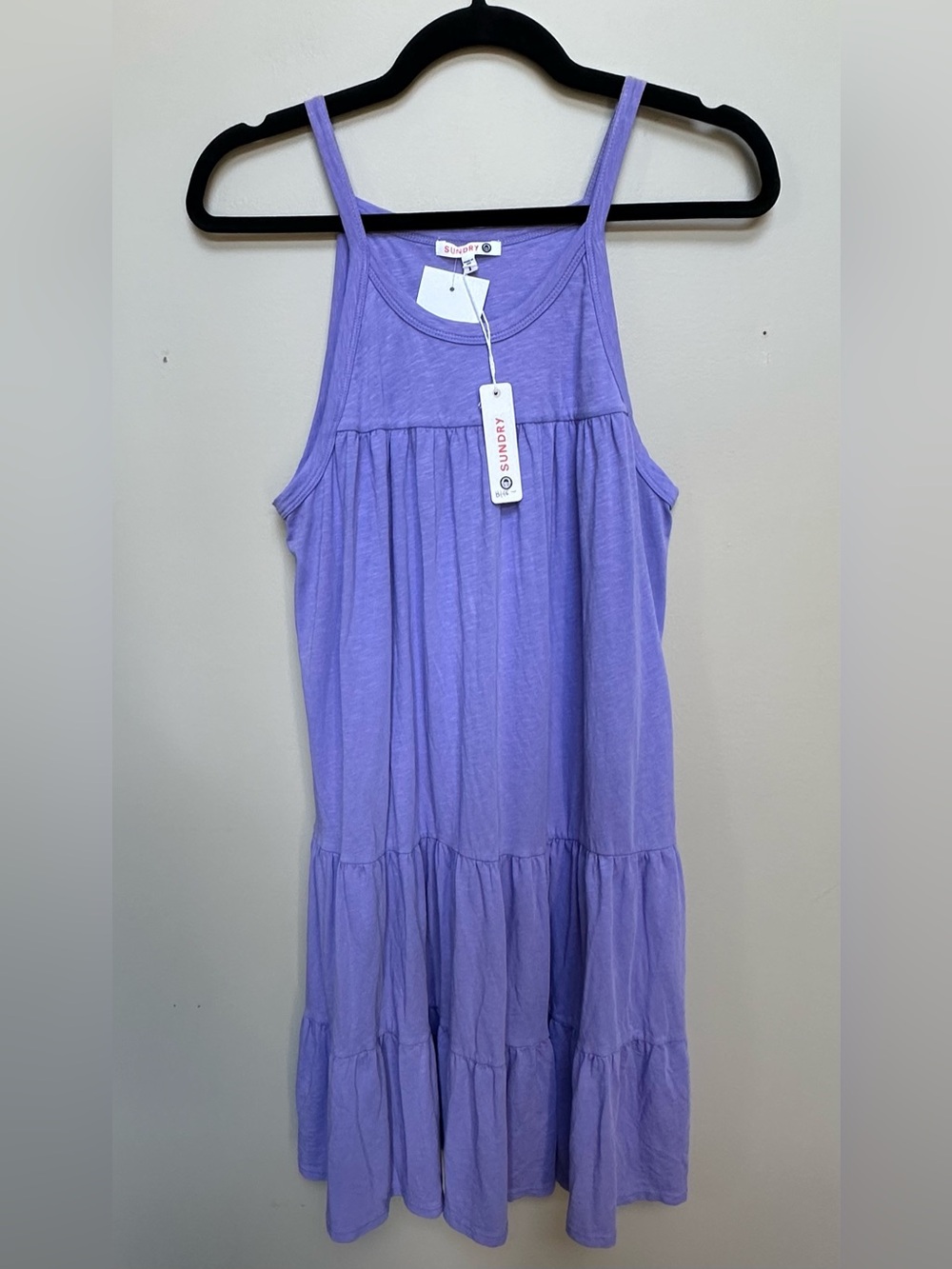 Sundry Anthropologie Sz 3 Lavender Tiered Sleeveless Tank Dress $148